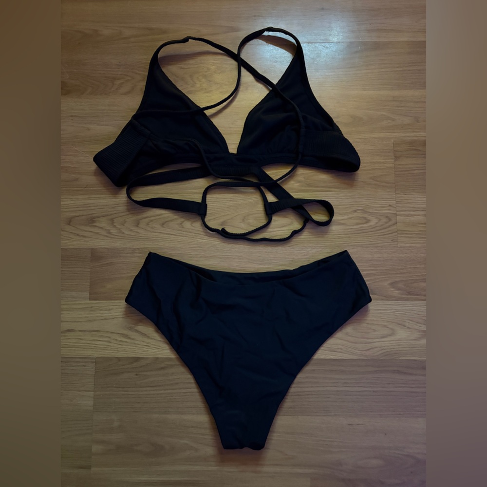 Black, cross back swim suit.good condition